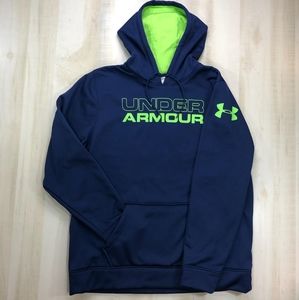 Under Armour Hoodie Cold Gear Blue Green Size XL